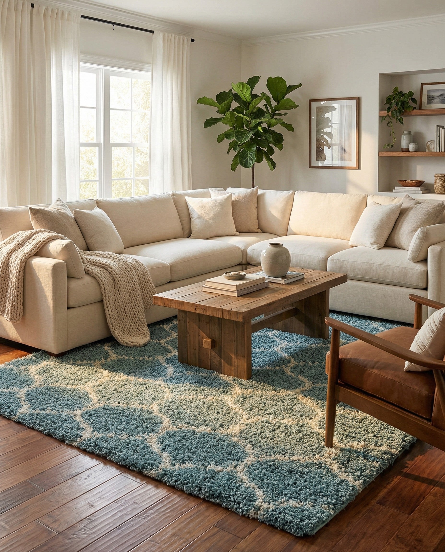  10' x 13' Lattice Shag Rug