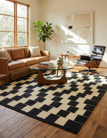 6' 3 x 7' 9 Hand Woven Kilim Modern Wool Rug