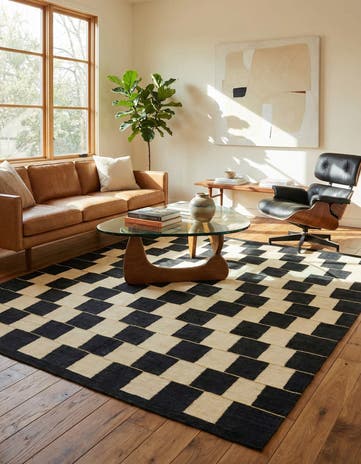 6' 3 x 7' 9 Hand Woven Kilim Modern Wool Rug