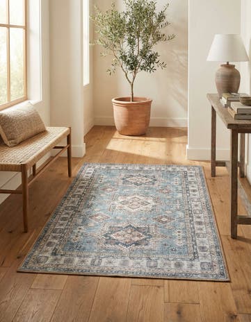 Soft Green Washable Timeless Rug