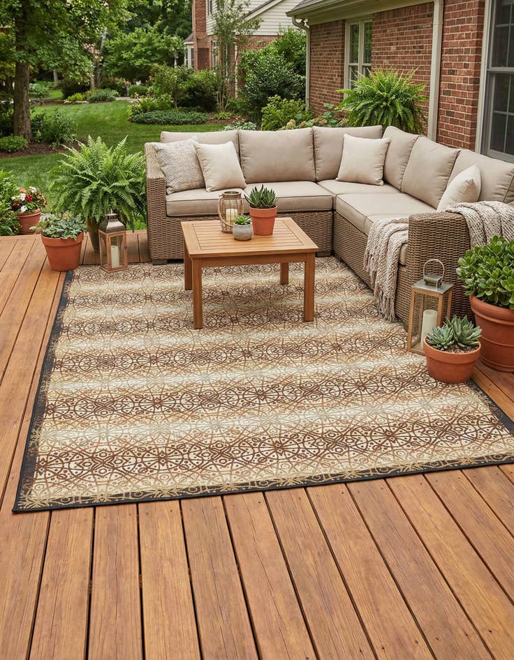 Detail image of 10' x 12' 2  Washable Trellis Indoor / Outdoor Rug