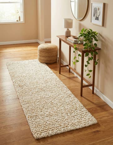 Moroccan Ivory Haka Deluxe Shag Runner Rug