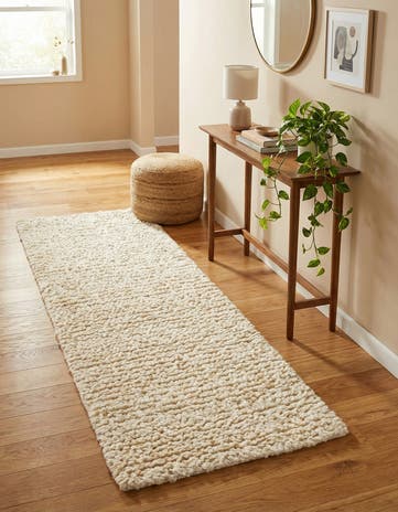 Moroccan Ivory Haka Deluxe Shag Runner Rug