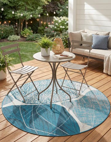 4' 1 x 4' 1 Easy-Clean Modern Indoor / Outdoor Round Rug