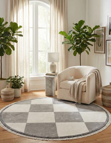 6' 7 x 6' 7 Hand Knotted Darya Wool Round Rug