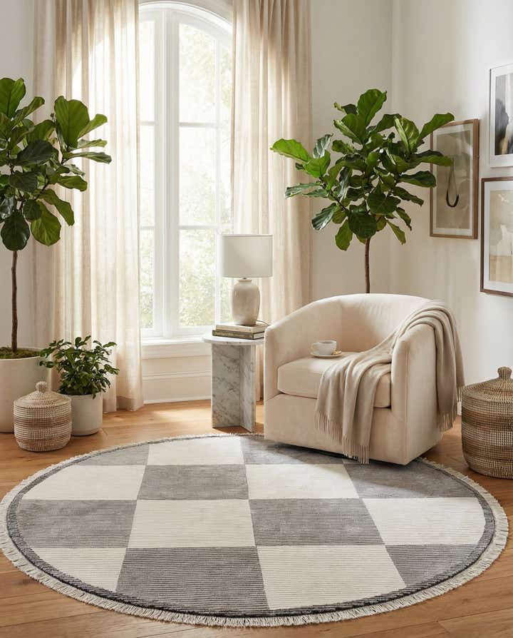 6' 7 x 6' 7 Hand Knotted Darya Wool Round Rug