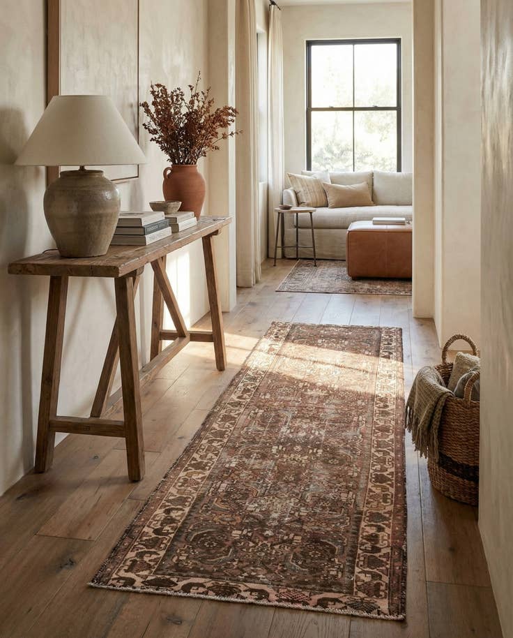 Detail image of 3' 6 x 9' 1 Hand Knotted Ultra Vintage Persian Wool Runner Rug