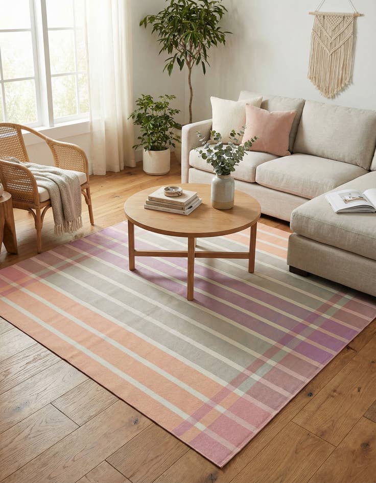 Detail image of  7' 10 x 7' 10  Washable Ribbon Indoor / Outdoor Square Rug