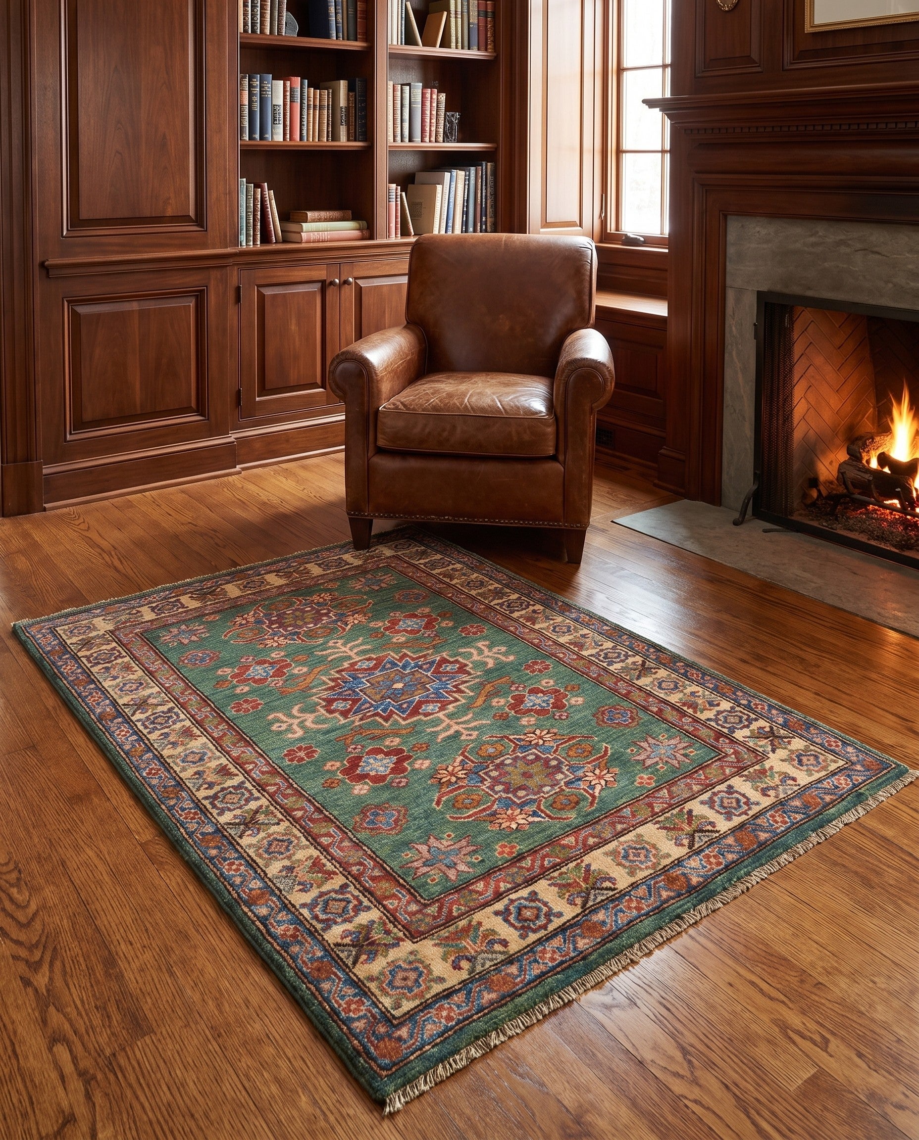 2' 11 x 4' Hand Knotted Kazak Rug