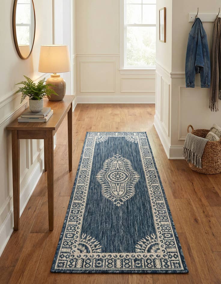 Detail image of  2' x 5' 3  Washable Traditional Indoor / Outdoor Runner Rug