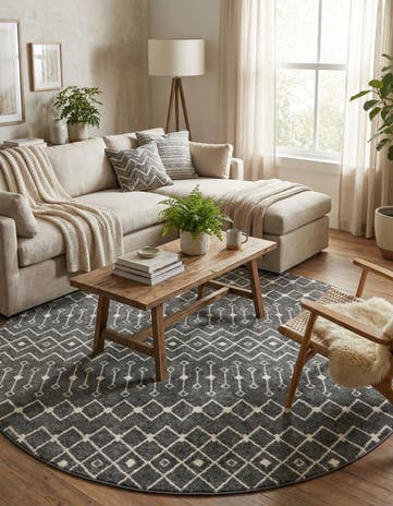 10' x 10' Moroccan Trellis Round Rug