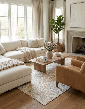 5' 1 x 8' Cowhide Stocks Rug
