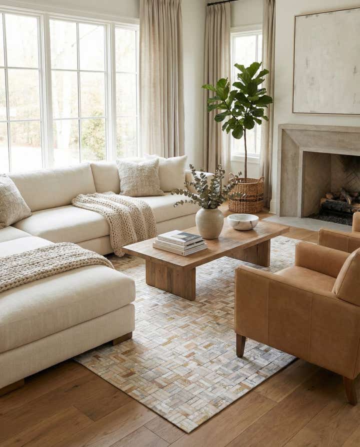5' 1 x 8' Cowhide Stocks Rug