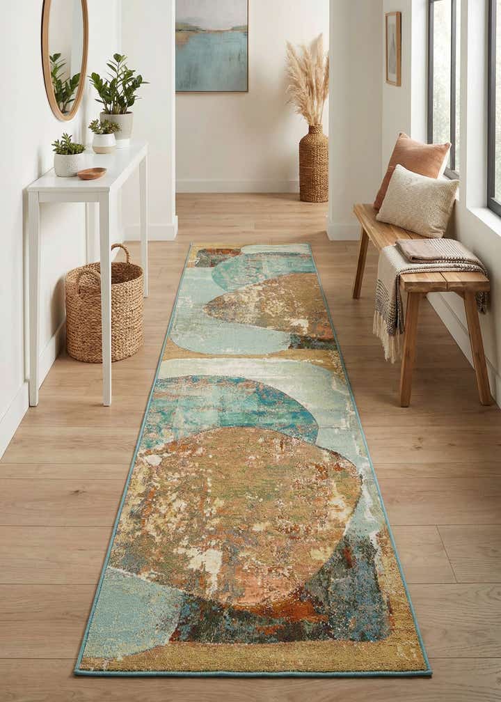 2' 7 x 12' Easy-Clean Modern Indoor / Outdoor Runner Rug