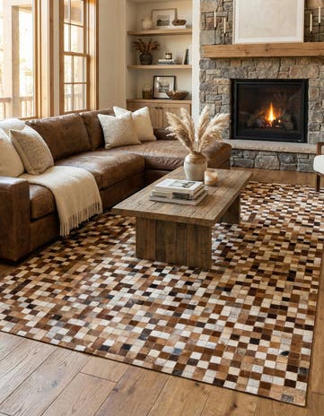 5' x 7' 10 Cowhide Stocks Rug