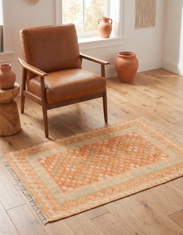 3' 3 x 5' 2 Hand Woven Kilim Waziri Wool Rug