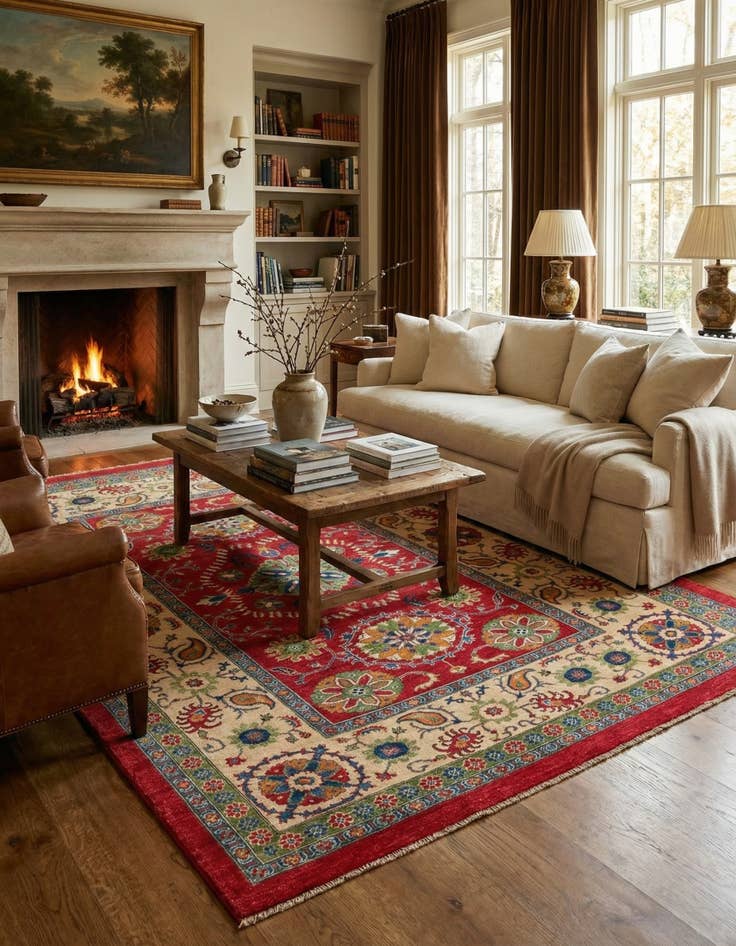 Detail image of  6' 7 x 9' 7  Hand Knotted Kazak Rug