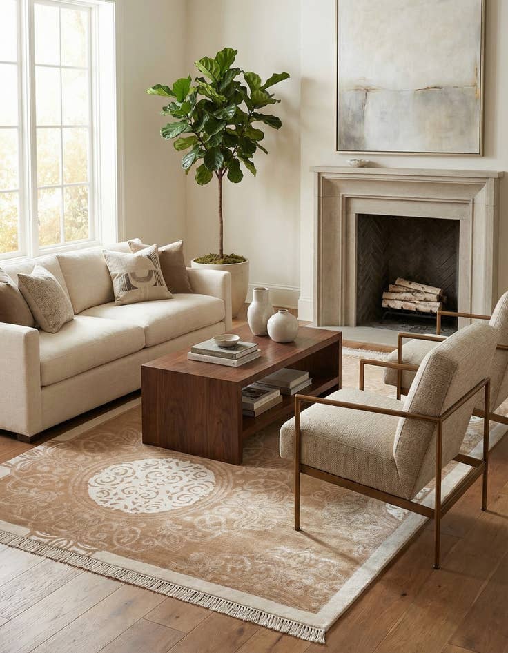 Detail image of  5' 9 x 8' 2  Hand Knotted Darya Wool Rug