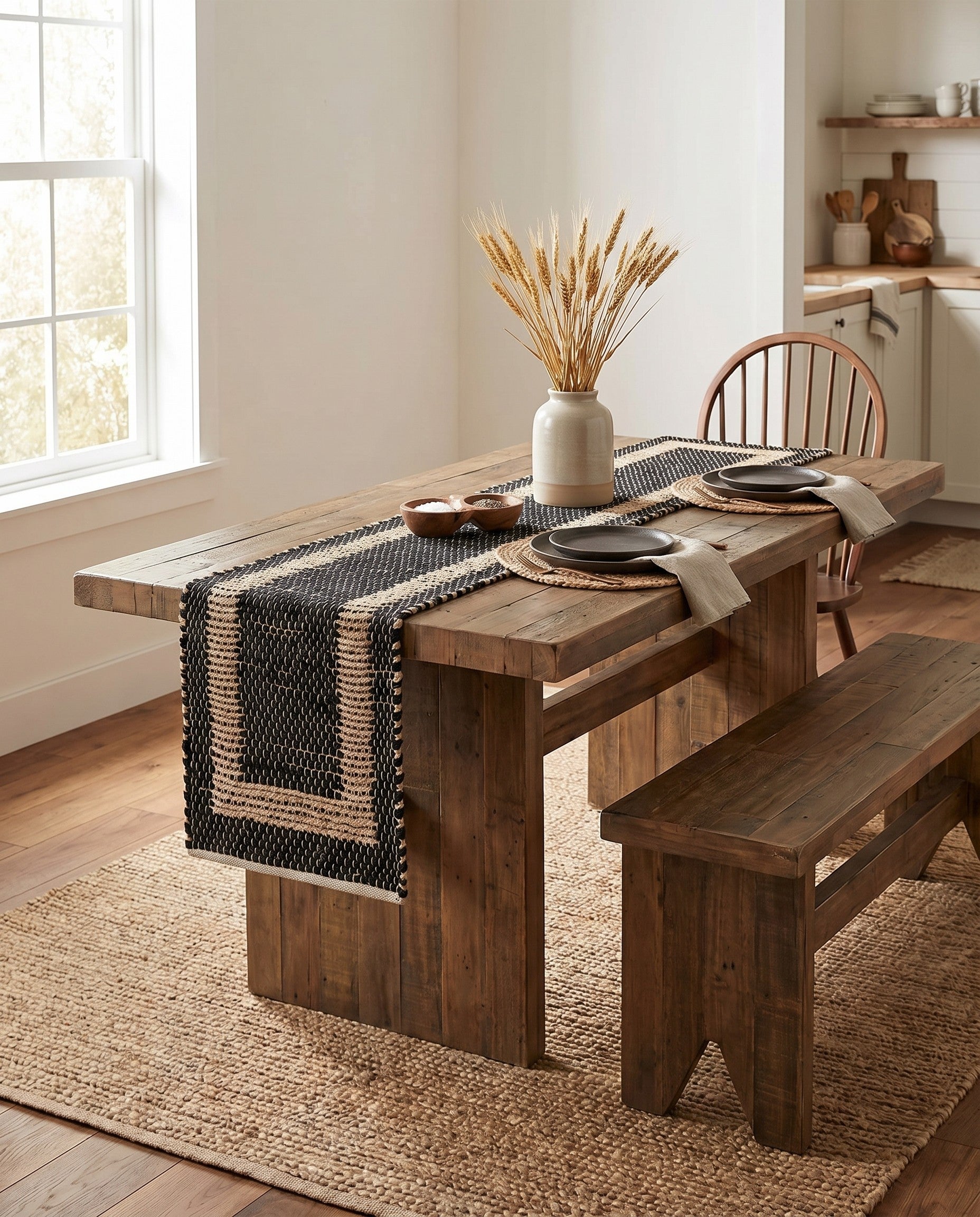 1' 2 x 4' 1 Hand Woven Chindi Jute Table Runner Rug