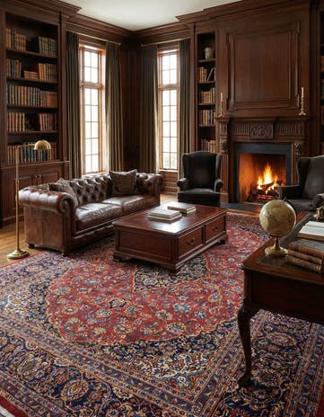 9' 8 x 13' 5 Hand Knotted Mashad Persian Wool Rug