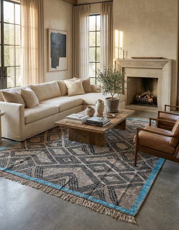 8' 1 x 9' 9 Hand Knotted Darya Wool Rug