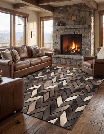 5' 2 x 8' 1 Cowhide - Patchwork Rug