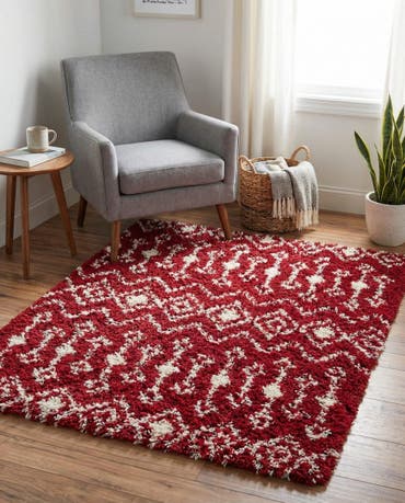  3' x 3' Moroccan Trellis Shag Square Rug