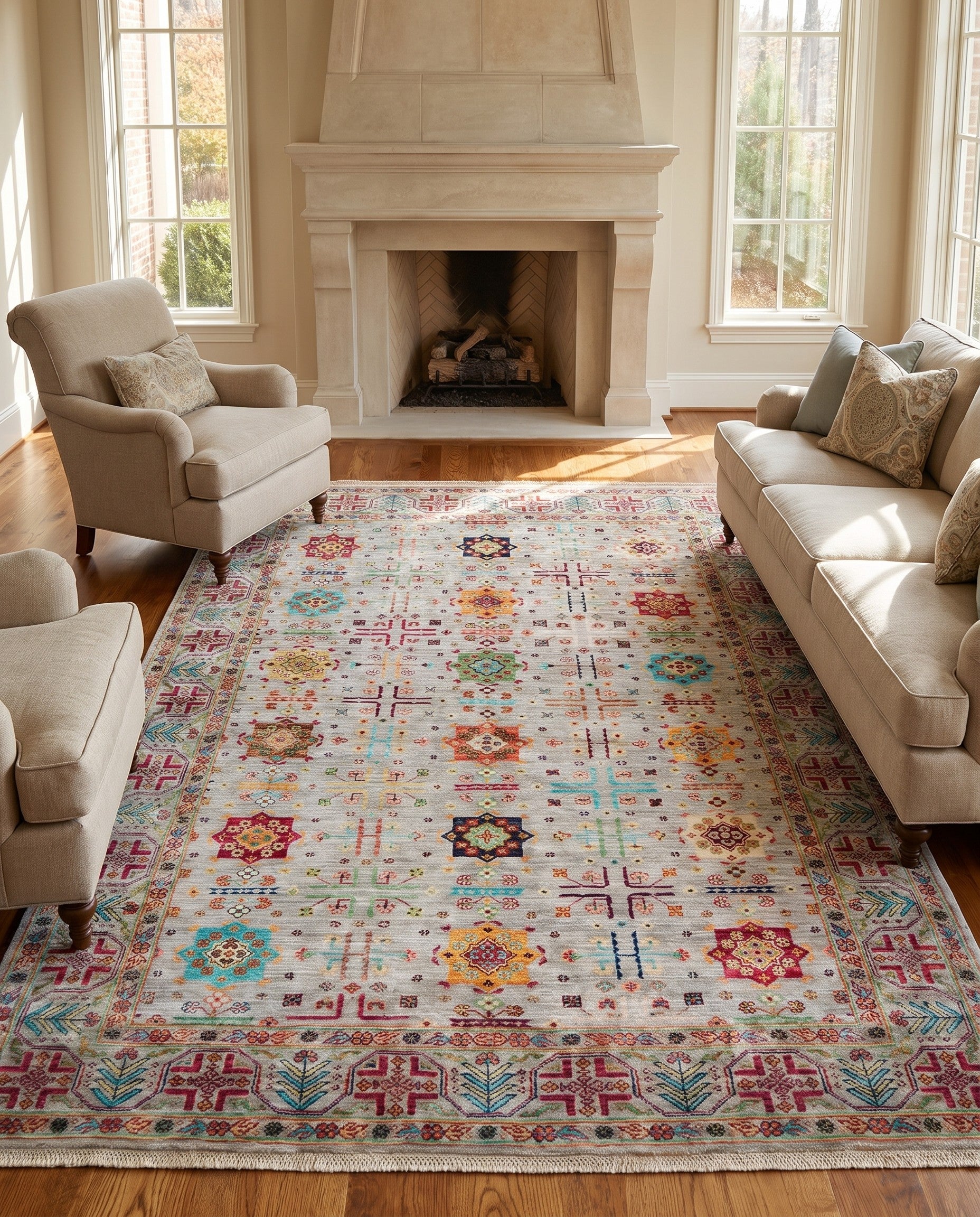 5' 7 x 8' Hand Knotted Ariana Ziegler Rug