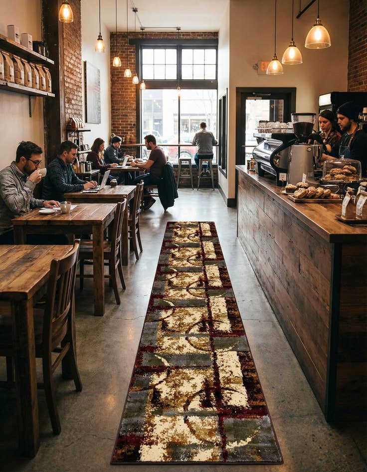 Detail image of 2' 2 x 12' Coffee Shop Runner Rug