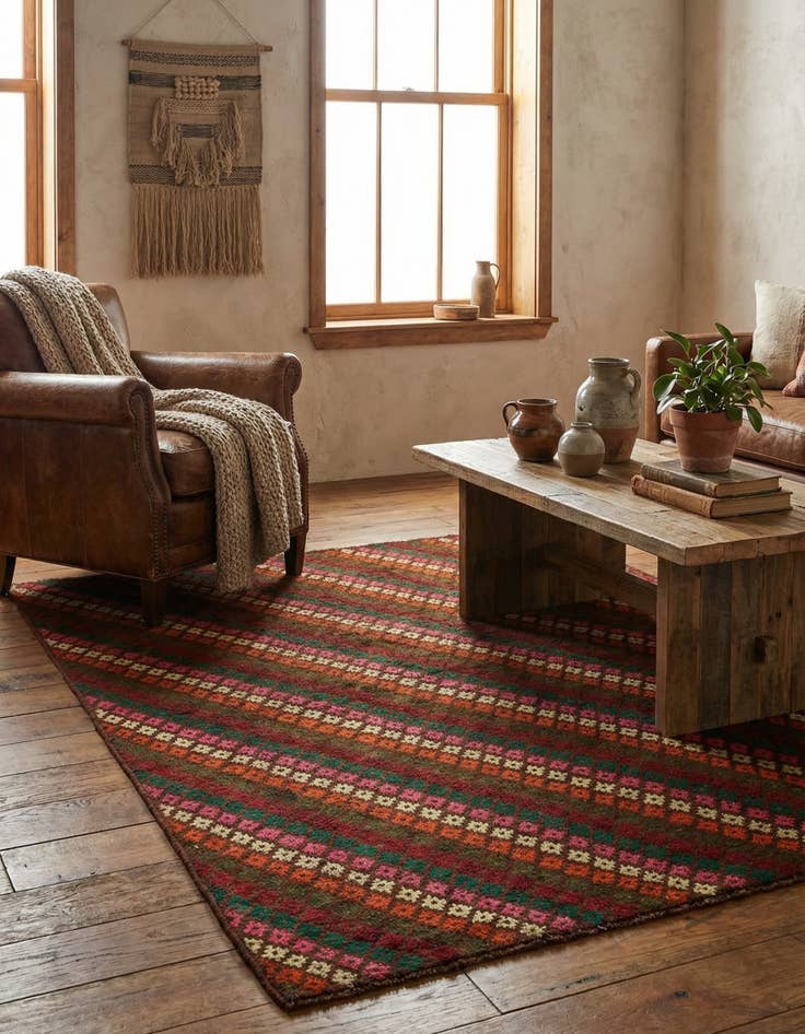 Detail image of 4' 10 x 6' 6  Hand Knotted Balouch Wool Rug