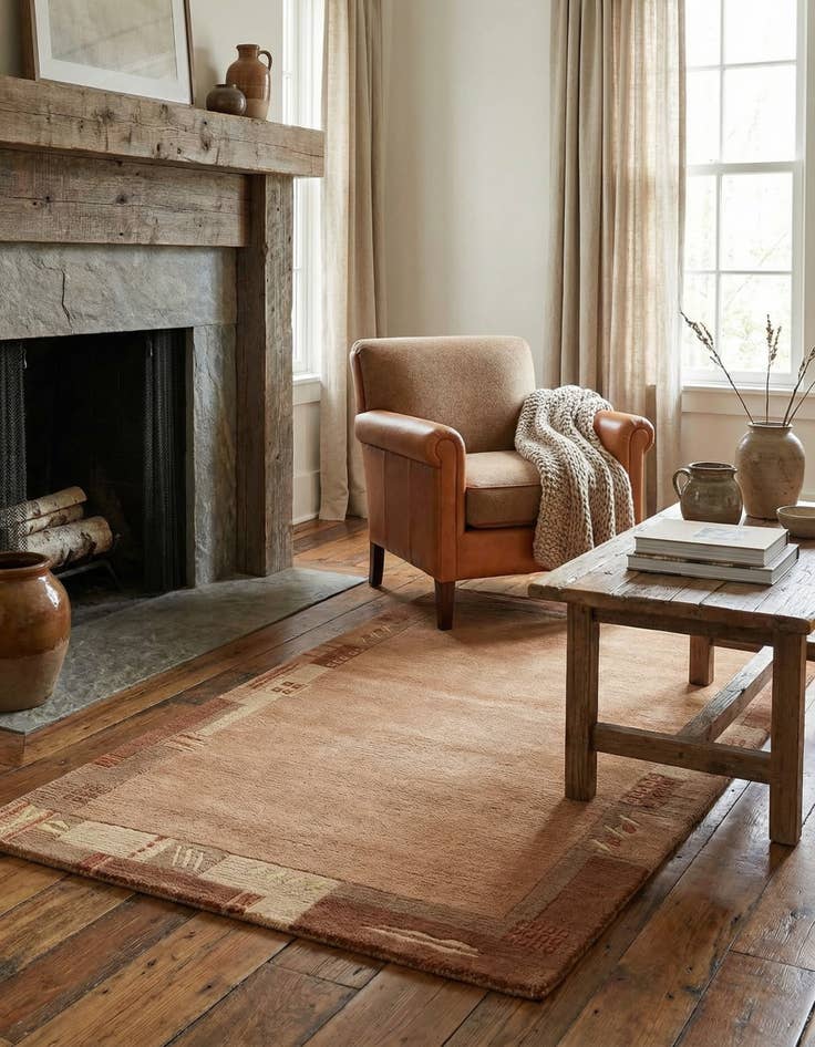 Detail image of 2' 4 x 4' 7  Hand Knotted Nepal Wool Rug