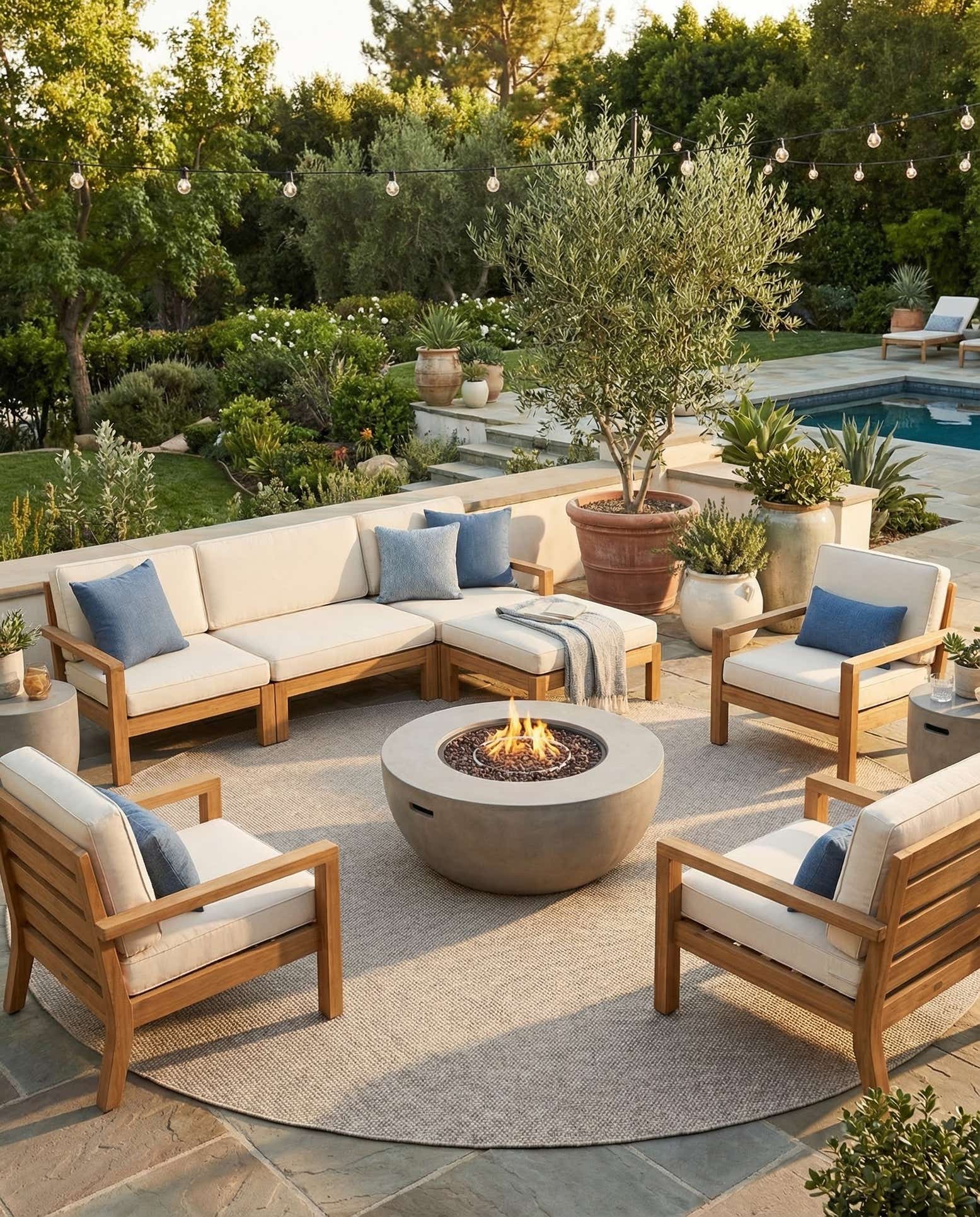 13' x 13' Easy-Clean Solid Indoor / Outdoor Round Rug