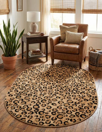Light Brown Savannah Oval Rug