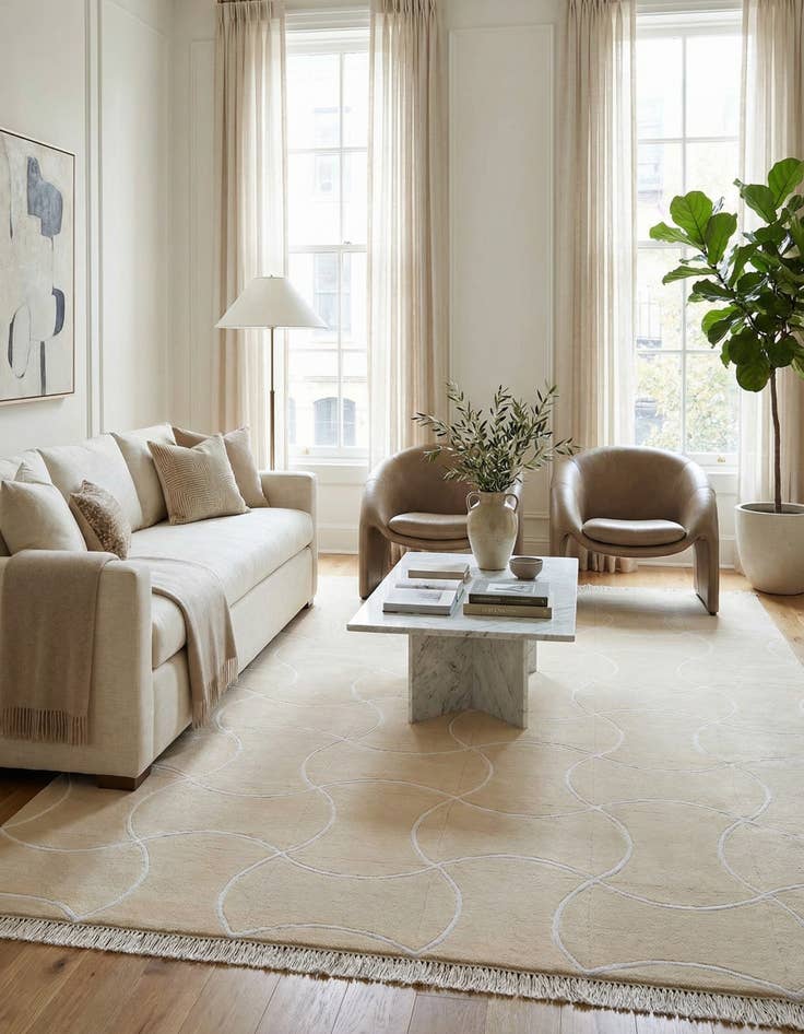 Detail image of 6' 7 x 10'  Hand Knotted Darya Wool Rug