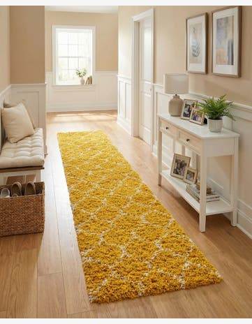 3' 3 x 16' 5 Trellis Shag Runner Rug