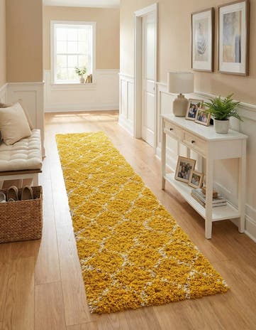 3' 3 x 16' 5 Lattice Shag Runner Rug