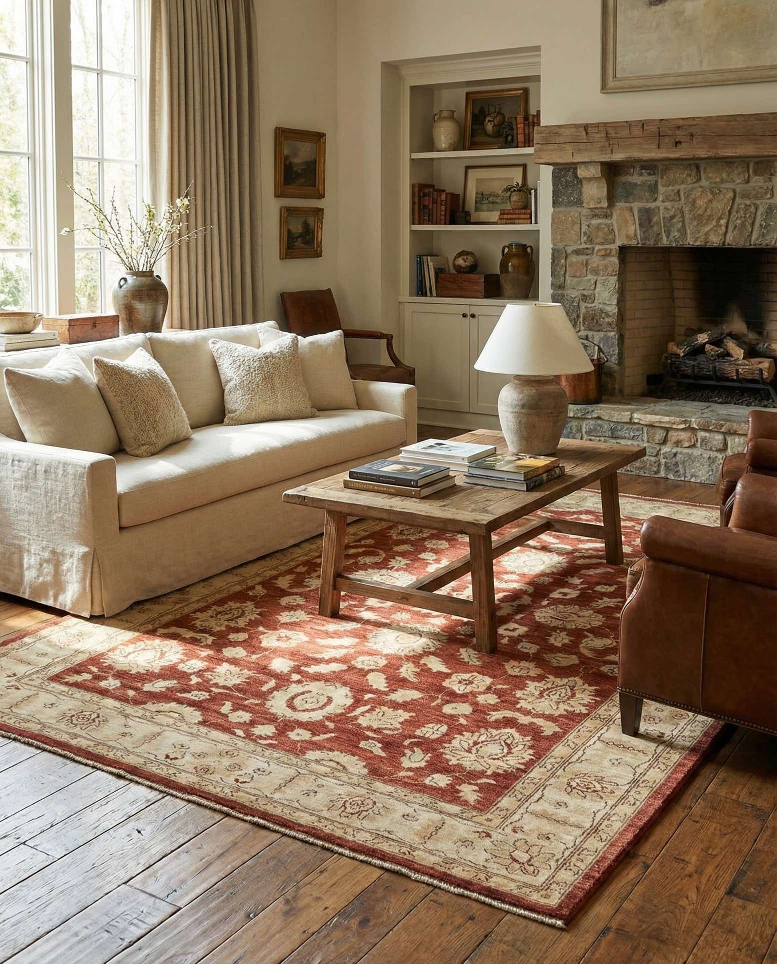5' 11 x 8' 11 Hand Knotted Peshawar Ziegler Wool Rug