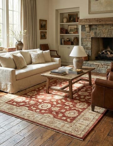 5' 11 x 8' 11 Hand Knotted Peshawar Ziegler Wool Rug