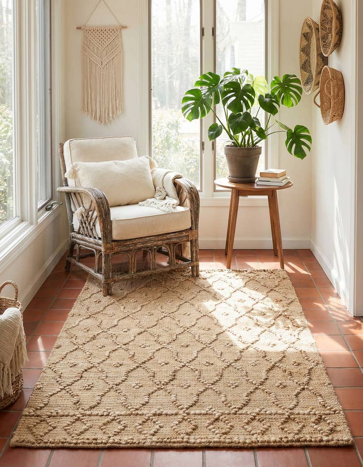 Detail image of  3' 1 x 5' 1  Hand Woven Larsa Jute Rug