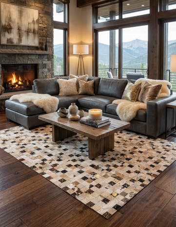 8' x 9' 11 Cowhide Stocks Rug