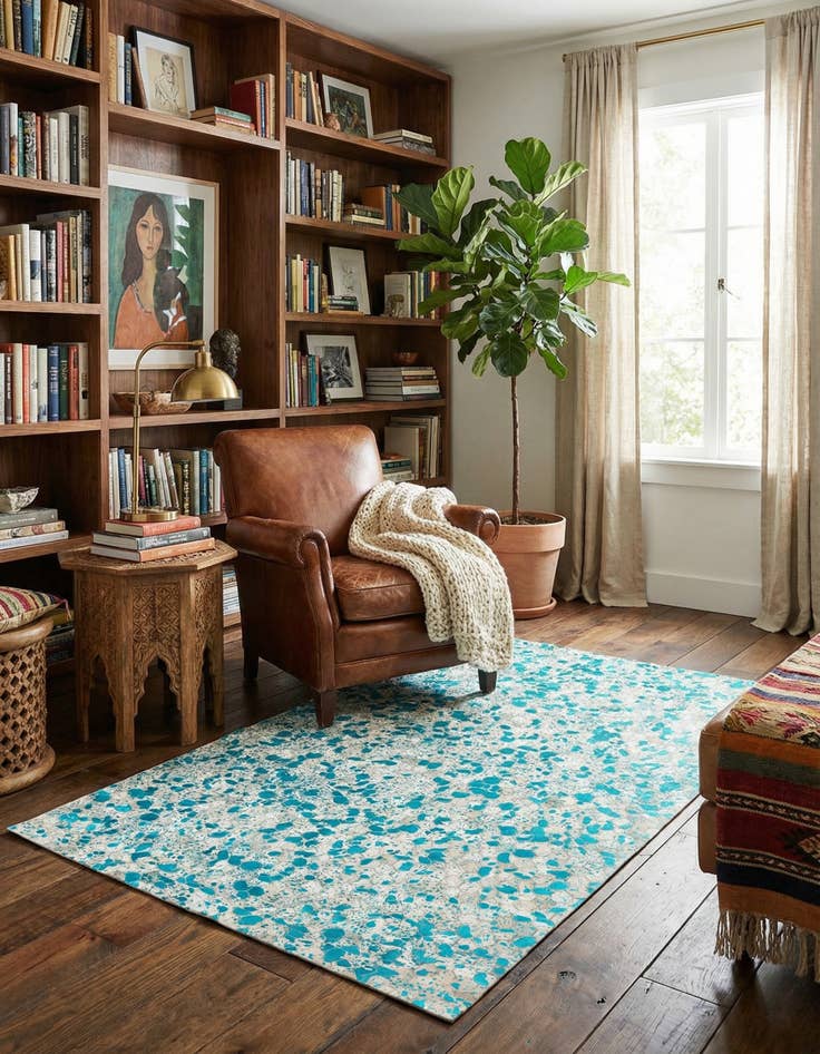 Detail image of 5' x 7' 11 Cowhide Stocks Rug