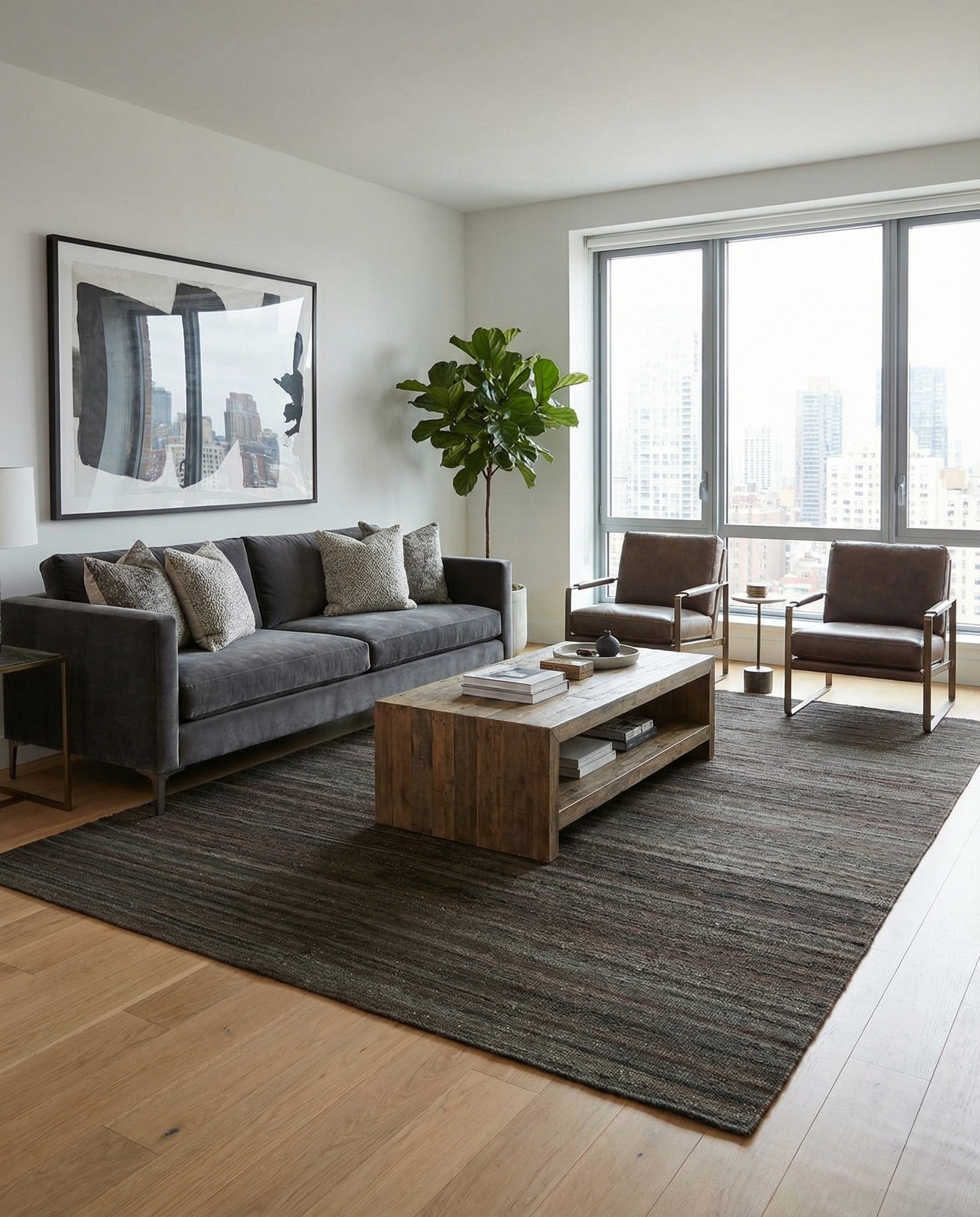  4' 11 x 6' 4  Hand Woven Kilim Modern Wool Rug