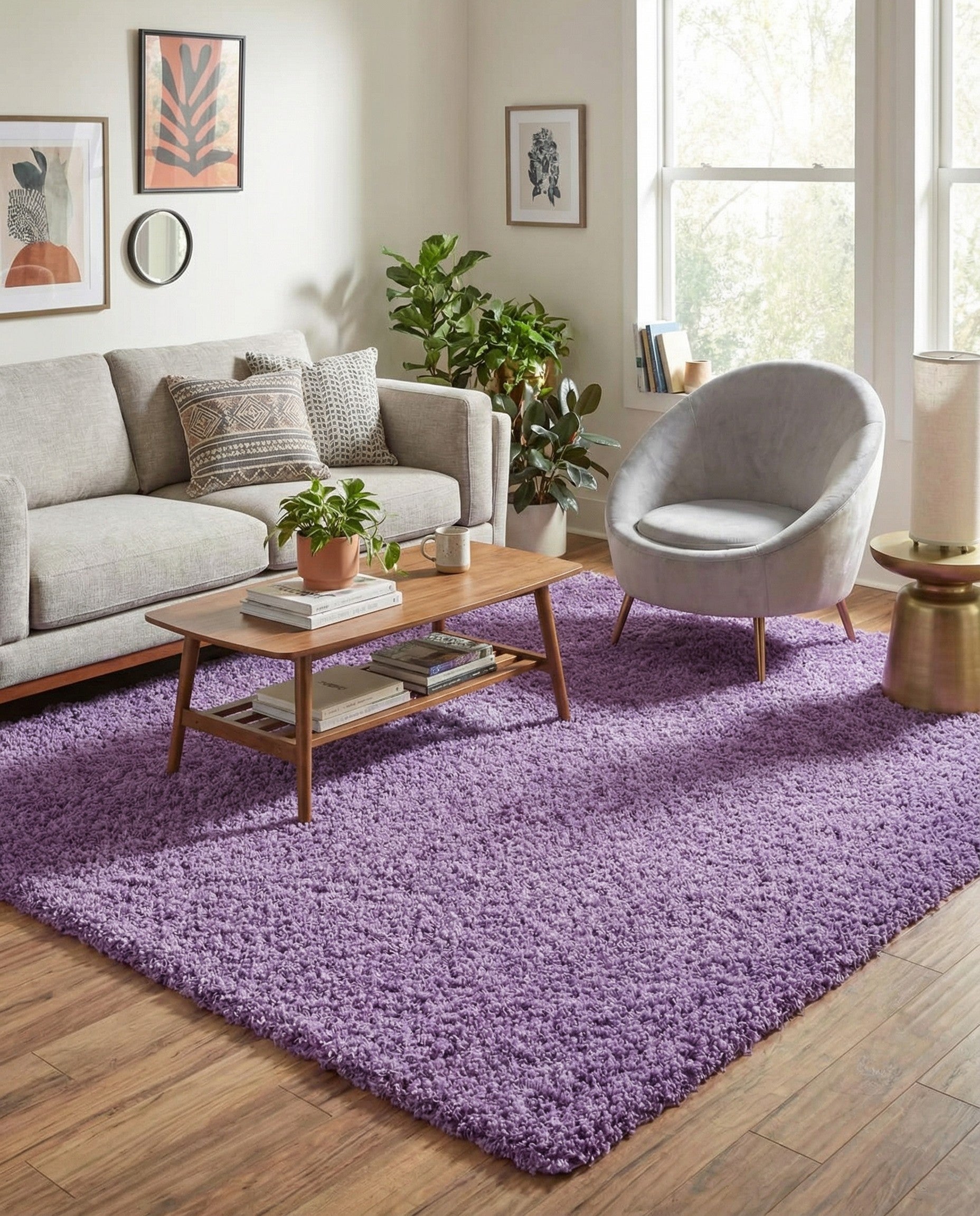  7' 10 x 7' 10 Solid Shag Square Rug