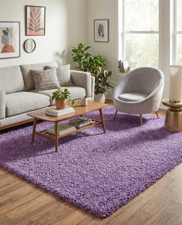  7' 10 x 7' 10 Solid Shag Square Rug