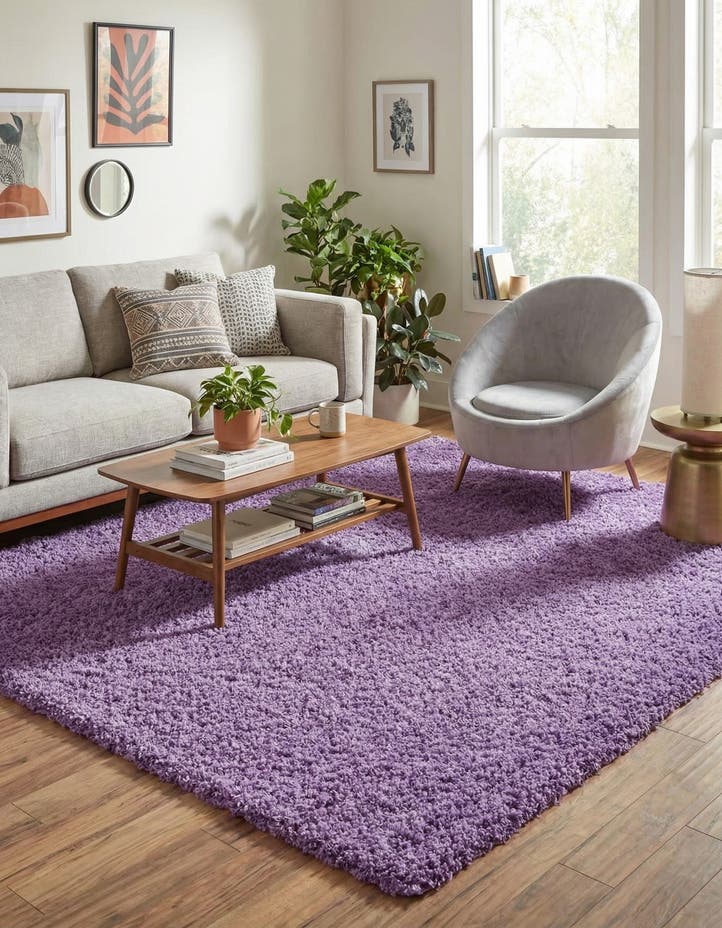 7' 10 x 7' 10 Solid Shag Square Rug