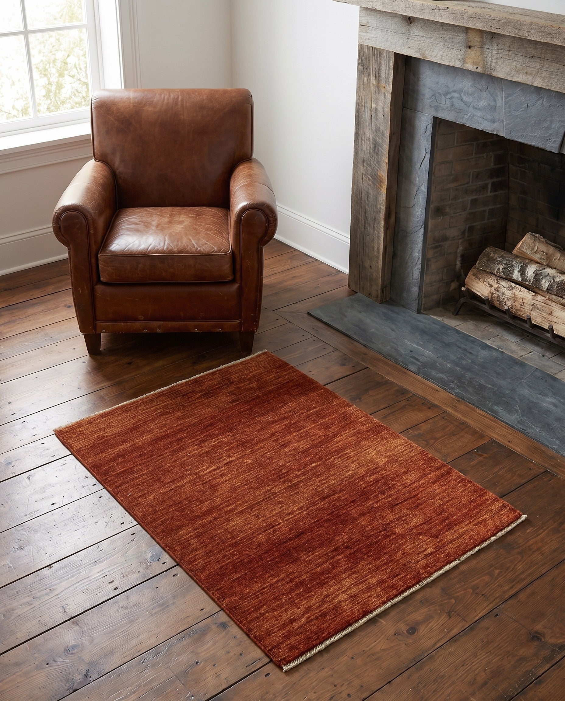 3' 7 x 4' 8 Hand Knotted Over-Dyed Ziegler Rug