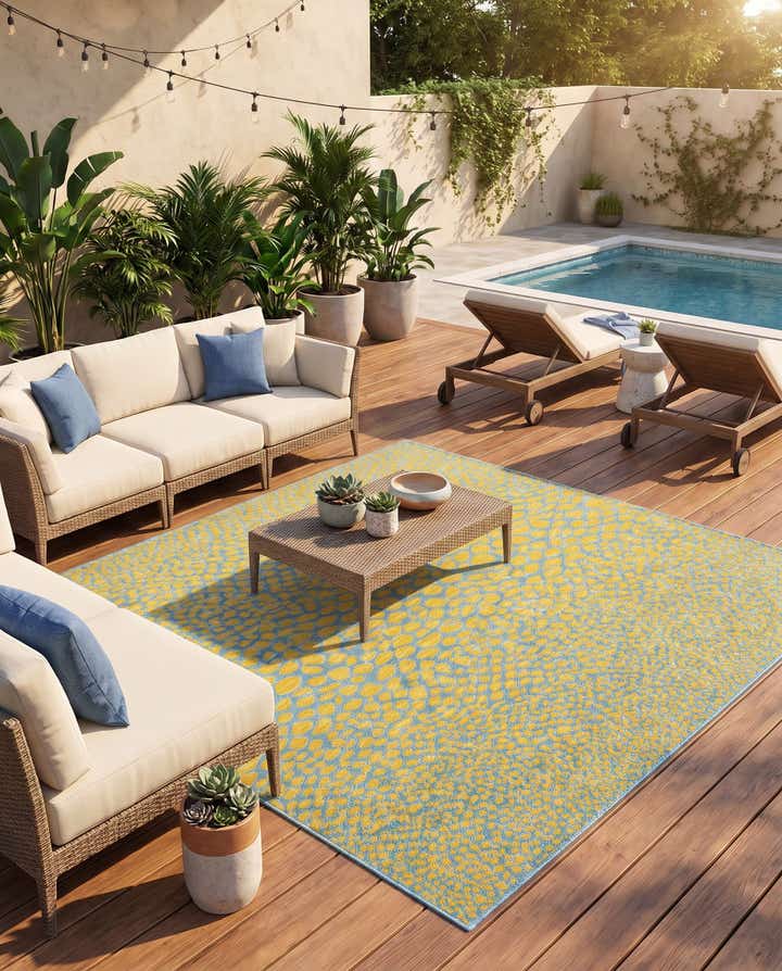 240cm x 240cm Facile à nettoyer Jill Zarin Cape Town Tapis Intérieur / Extérieur Carré