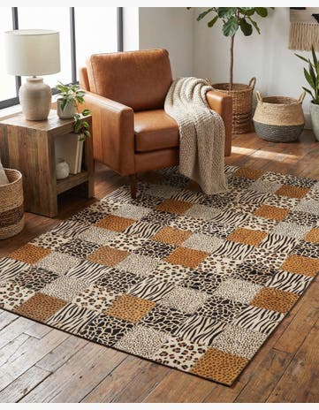 4' 1 x 5' 11 Cowhide - Patchwork Rug