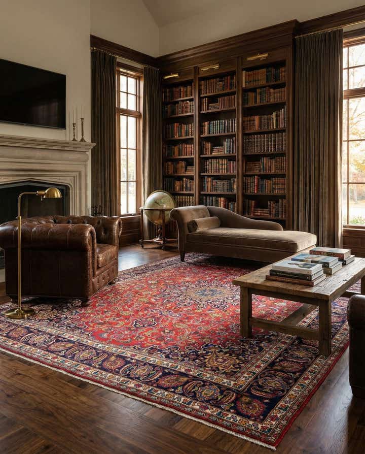 9' 3 x 12' Mashad Wool Rug