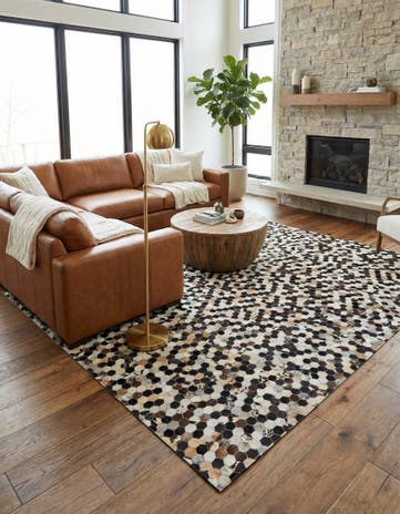 8' x 10' 1 Cowhide Leather Rug